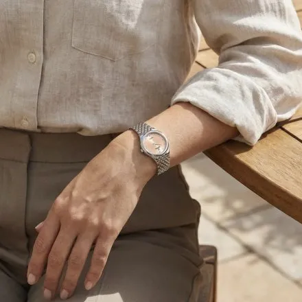 Festina Grace Zegarek Damski na bransolecie z pomarańczową tarczą 20096/5