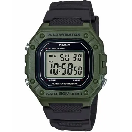 Zegarek Casio Sport W-218HD-3AVEF Męski sportowy czarno-zielony z wyświetlaczem