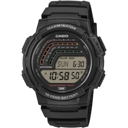 Zegarek Casio Sport WS-1800-1AVEF czarny z paskiem timer stoper alarm