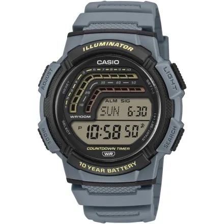 Zegarek Casio Sport WS-1800-2AVEF niebieski z paskiem timer stoper alarm