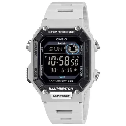 Zegarek Casio Digital Bluetooth Step Tracker WS-B1000-8BEF biały z krokomierzem 