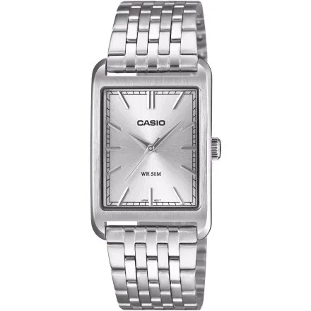 Casio Classic zegarek klasyczny z prostokątną srebrną tarczą MTP-B215D-7AVER