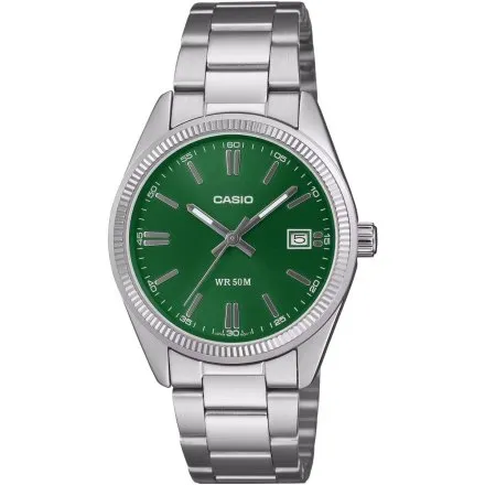 Zegarek Casio Classic UTP-1302PD-3A1VEF srebrny z zieloną tarczą