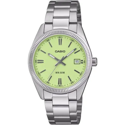 Zegarek Casio Classic UTP-1302PD-3A2VEF srebrny z pastelową zieloną tarczą