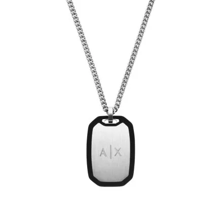 Naszyjnik męski Armani Exchange AXG0169040 srebrny z logo marki