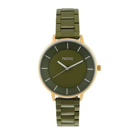 Zielony damski zegarek z bransoletą PACIFIC X6060-08