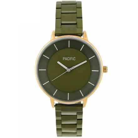 Zielony damski zegarek z bransoletą PACIFIC X6060-08