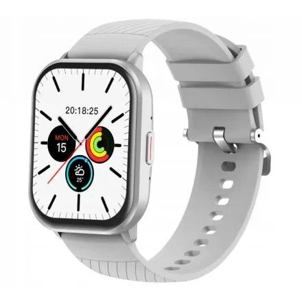 Rubicon RNCF34 szary smartwatch z funkcją rozmowy prostokąt SMARUB081