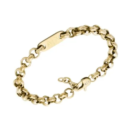 Bransoletka Armani Exchange AXG0175710 męska złota z logo