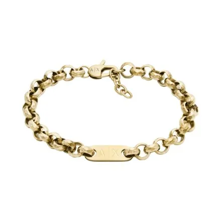 Bransoletka Armani Exchange AXG0175710 męska złota z logo