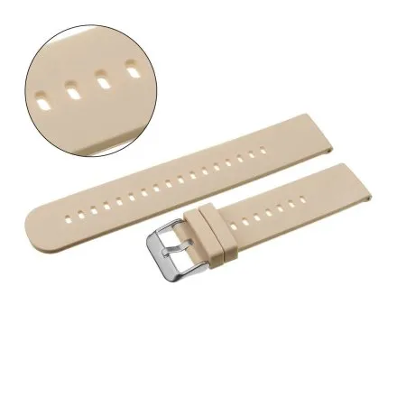 Pasek do smartwatch 20 mm beżowy silikon uniwersalny