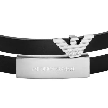 Emporio Armani Eagle Logo bransoletka męska skórzana EGS3311040