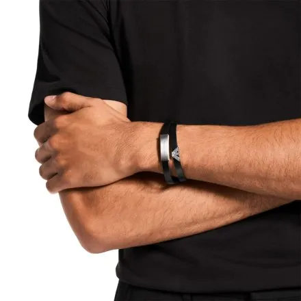 Emporio Armani Eagle Logo bransoletka męska skórzana EGS3311040