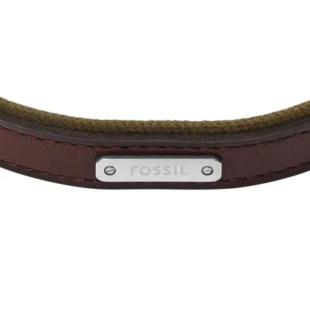 Męska brązowa bransoletka skórzana pasek Fossil JA7315998