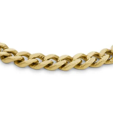 Złota bransoletka łańcuszek pancerka Fossil Harlow Linear Texture JF04698710