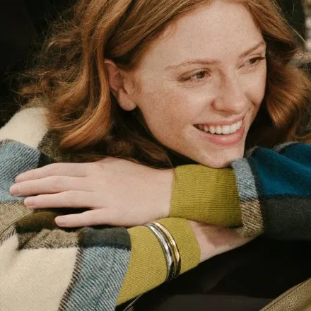 Złoto-srebrna sztywna bransoletka Fossil Ellis Domed JF04874998