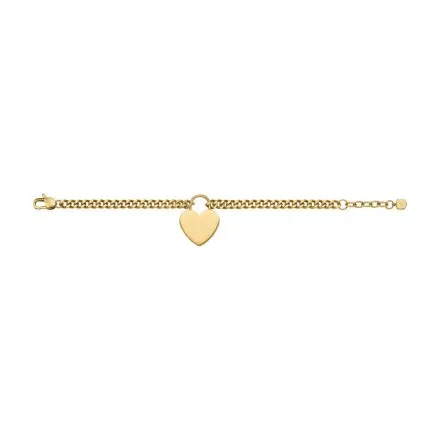 Złota bransoletka damska Fossil Sutton z zawieszką serce JF04959710