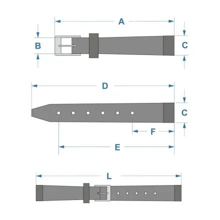 Czarny pasek 14 mm skórzany DILOY 362.14.53 + GRATIS dwa teleskopy i narzędzie