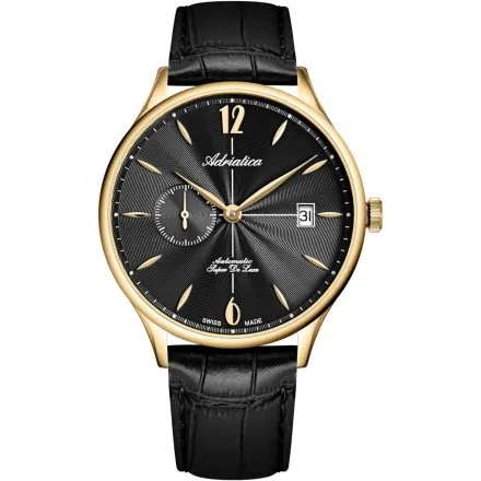 Adriatica Zegarek Męski Automatic Super de Luxe złoty z paskiem A1230.1254A