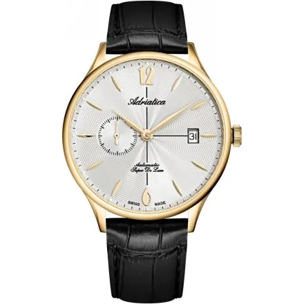 Adriatica Zegarek Męski Automatic Super de Luxe złoty z paskiem A1230.1253A