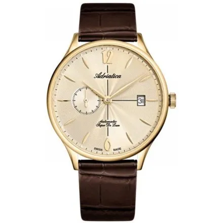 Adriatica Zegarek Męski Automatic Super de Luxe złoty z paskiem A1230.1B51A