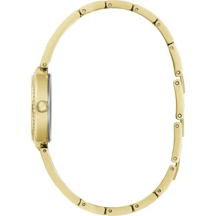 Guess Lovey zegarek damski złoty z kryształkami i różową tarczą GW0655L5