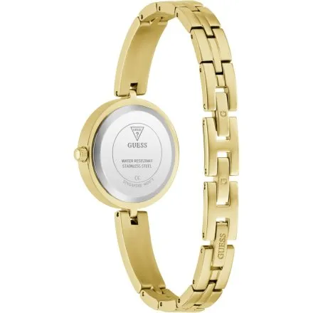 Guess Lovey zegarek damski złoty z kryształkami i różową tarczą GW0655L5