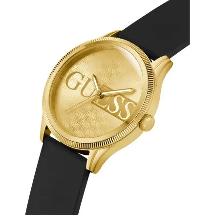 Guess Reputation zegarek męski na pasku złoto-czarny GW0726G2