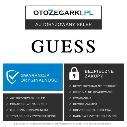 Guess Reputation zegarek męski na pasku złoto-czarny GW0726G2