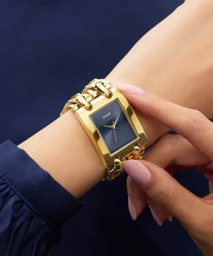 Guess Mod Heavy Metal złoty zegarek damski z łańcuchami GW0740L3
