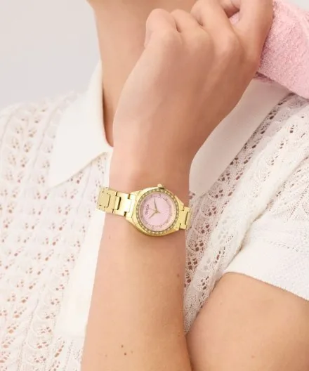 Guess Charlotte zegarek damski na bransolecie z różową tarczą GW0767L7