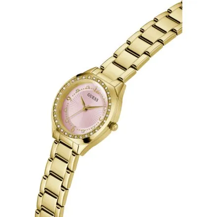 Guess Charlotte zegarek damski na bransolecie z różową tarczą GW0767L7
