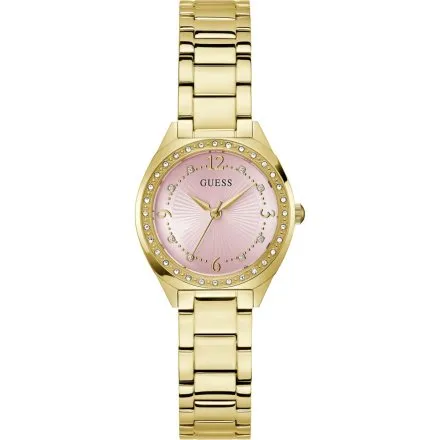 Guess Charlotte zegarek damski na bransolecie z różową tarczą GW0767L7