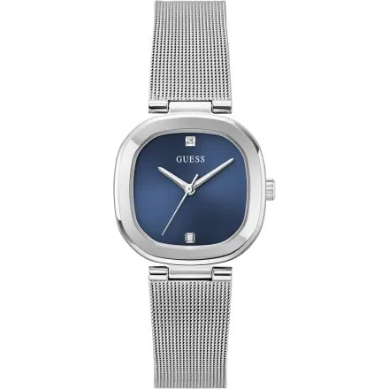 Guess Eve zegarek damski srebrny z granatową tarczą GW0768L1