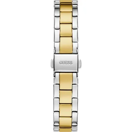 Guess Mini Luna srebrny zegarek damski na bransolecie ze złotymi detalami GW0841L2
