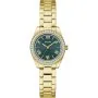 Guess Mini Luna złoty zegarek damski na bransolecie z zieloną tarczą GW0841L9