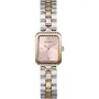 Guess Isla prostokątny zegarek damski różowozłoto-srebrny na bransolecie GW0865L5