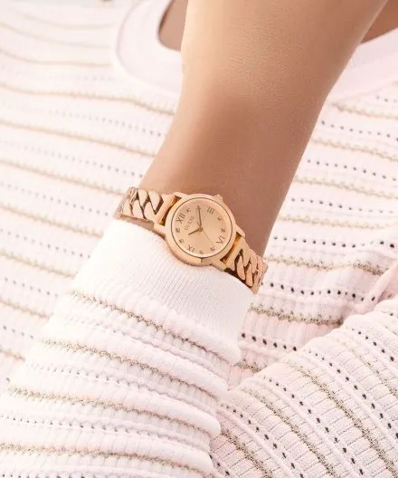Guess Chime różowozłoty zegarek damski na bransolecie GW0867L3