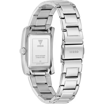 Guess Bonnie srebrny zegarek damski na bransolecie prostokątna koperta GW0876L1
