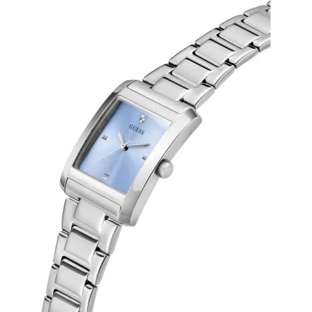 Guess Bonnie srebrny zegarek damski na bransolecie prostokątna koperta GW0876L1