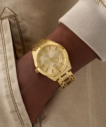 Guess Elliot GW0893G3 złoty zegarek męski z bransoletą