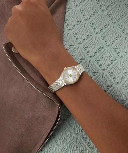 Guess Pixie zegarek damski srebrny ze złotymi detalami na bransolecie GW0931L3