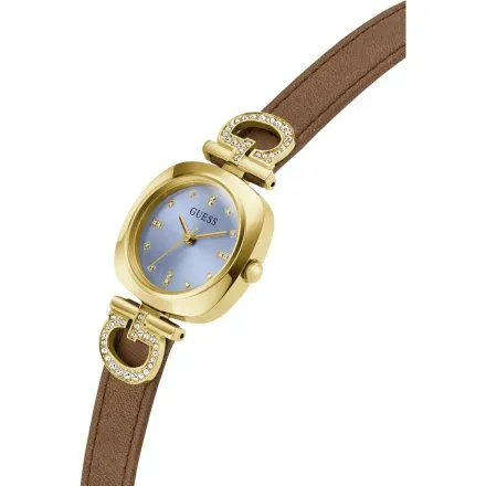 Guess Gabby zegarek damski złoty na brązowym pasku GW0938L2