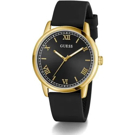 Guess Chandler zegarek męski złoty czarna tarcza na pasku GW0973G2