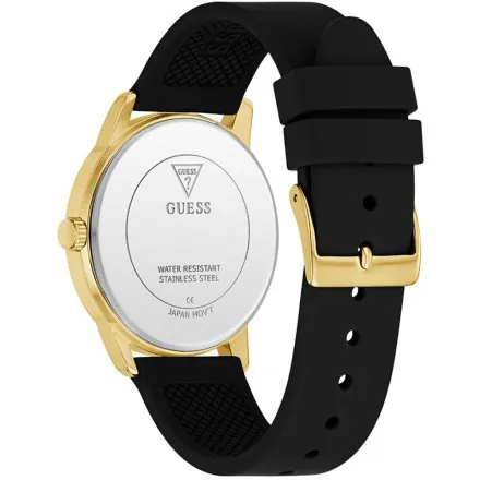 Guess Chandler zegarek męski złoty czarna tarcza na pasku GW0973G2