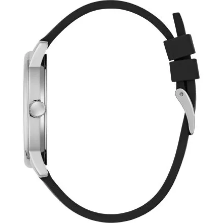 Guess Chandler zegarek męski srebrny czarna tarcza na pasku GW0973G5