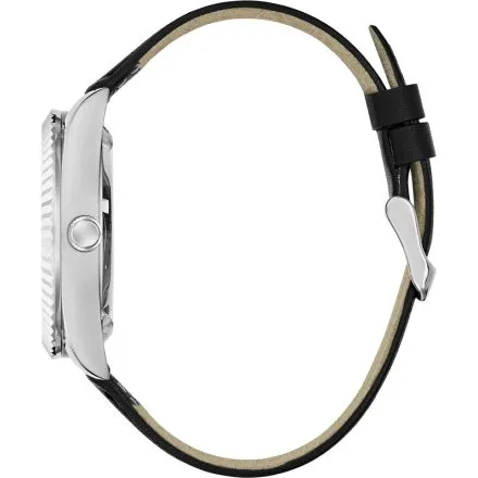 Guess Connoisseur zegarek automatyczny srebrny z czarną tarczą GW0985G1