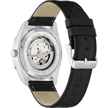 Guess Connoisseur zegarek automatyczny srebrny z czarną tarczą GW0985G1