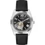 Guess Connoisseur zegarek automatyczny srebrny z czarną tarczą GW0985G1