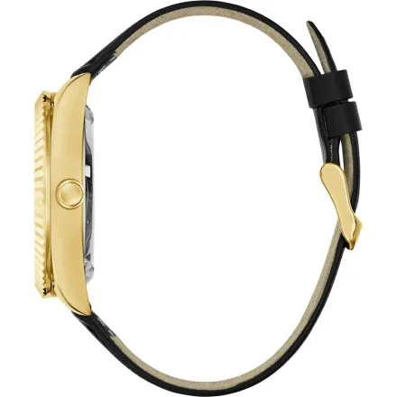 Guess Connoisseur zegarek automatyczny złoty z czarną tarczą GW0985G2
